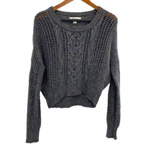 Decree Women’s Cable Open Knit Cropped Sweater
